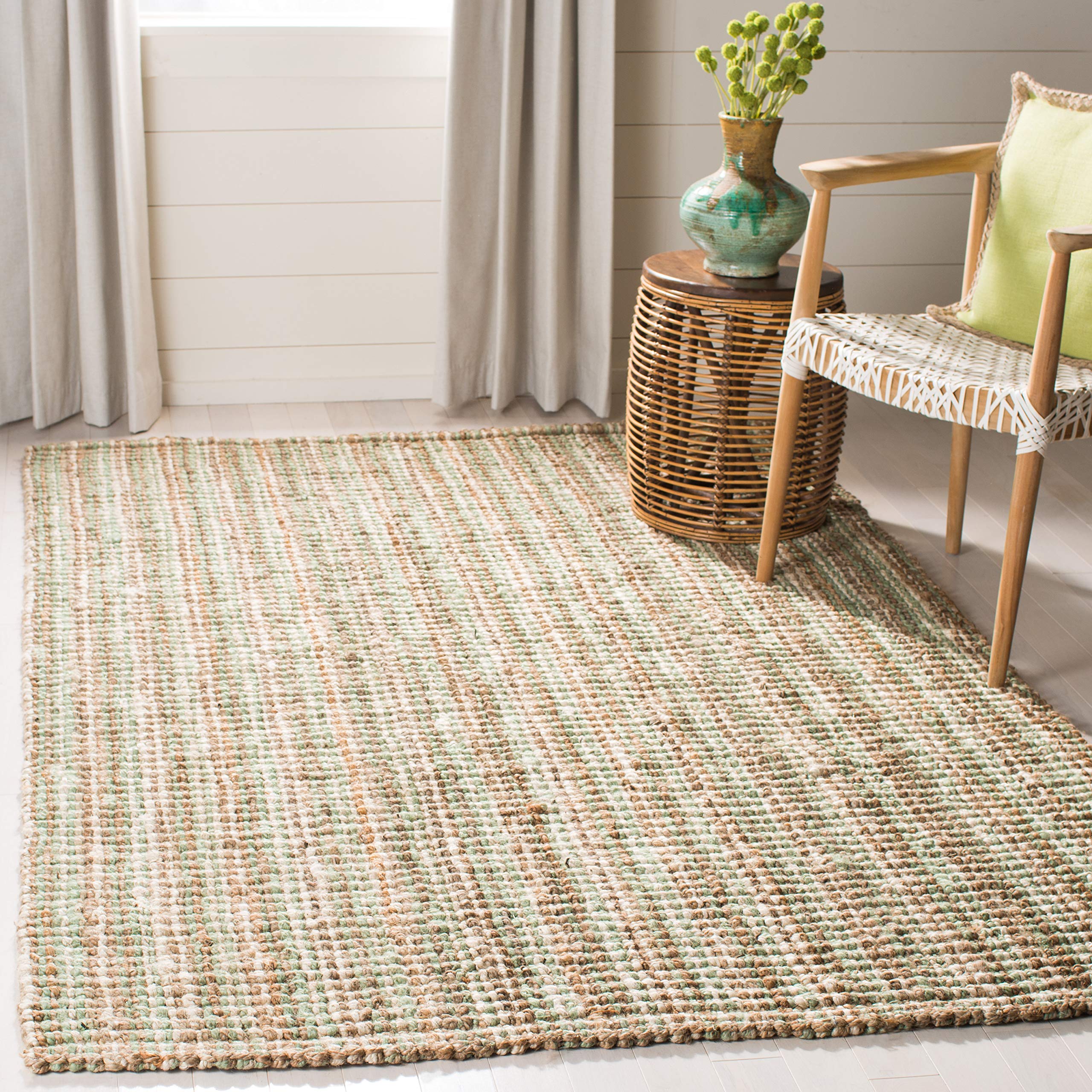 SAFAVIEH Natural Fiber Collection Runner Rug - 2'6" x 6', Natural Brown, Handmade Jute, Farmhouse Style, Chunky Textured Thick Pile (NF447A)
