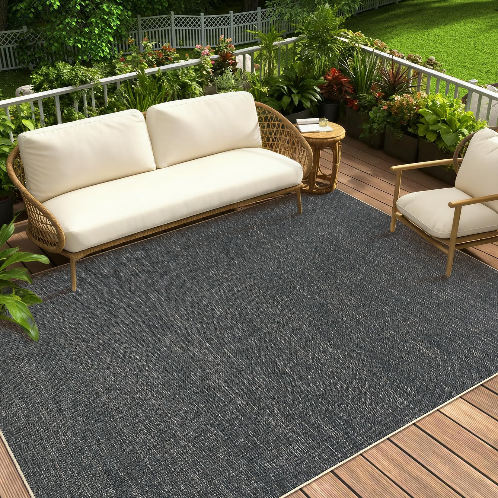 2x6 Runner Rug for Hallway Modern Solid Washable Kitchen Rugs Non Slip Outdoor Patio Runner Rugs Indoor Outdoor Easy Jute Rug Neutral Easy Jute Runners for Porch Entryway Living Room Bedroom, Natural