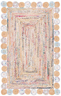 SAFAVIEH Cape Cod Collection Runner Rug - 2'3" x 6', Beige & Multi, Handmade Boho Braided Jute & Cotton, Ideal for High Traffic Areas in Living Room, Bedroom (CAP201B)
