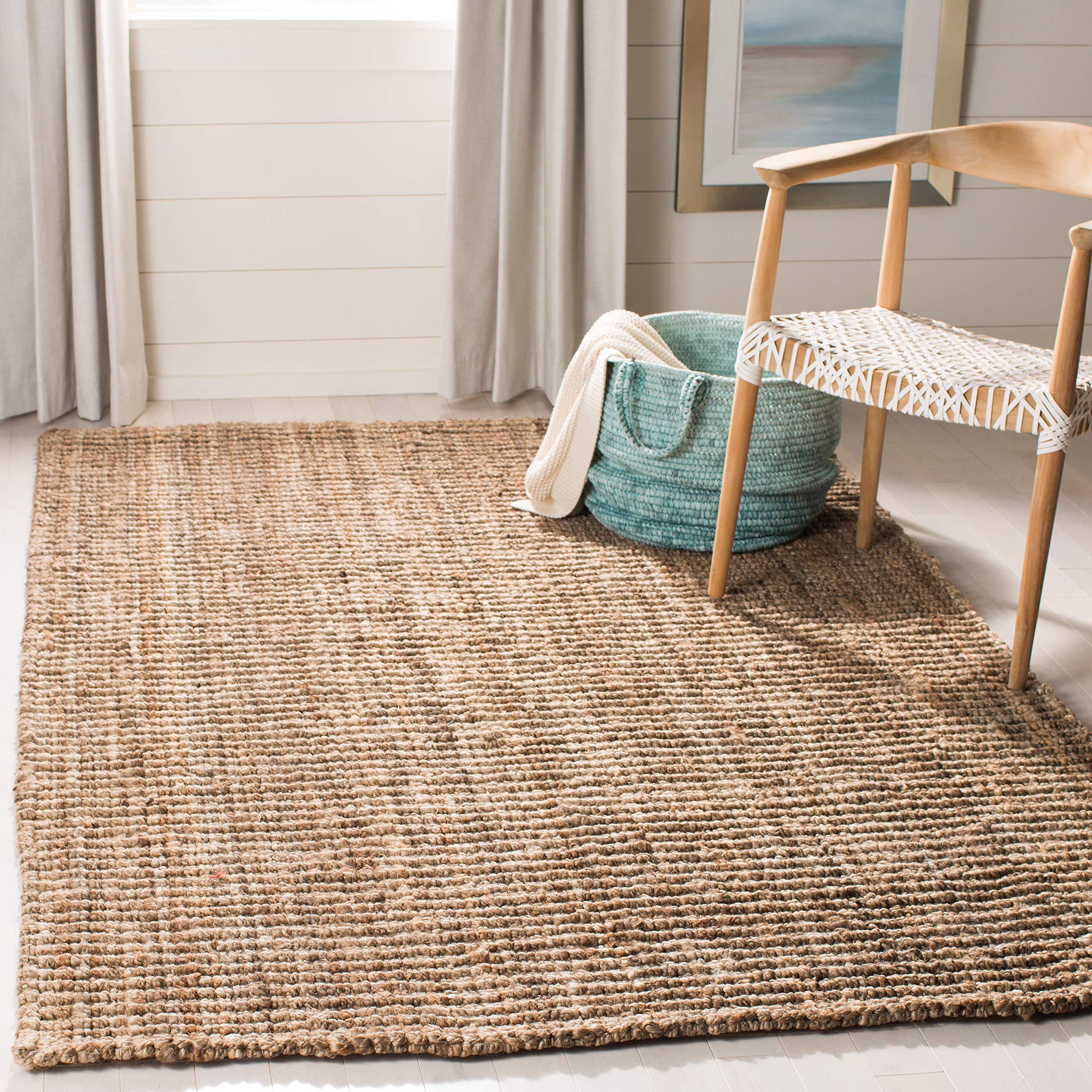SAFAVIEH Natural Fiber Collection Runner Rug - 2'6" x 6', Natural Brown, Handmade Jute, Farmhouse Style, Chunky Textured Thick Pile (NF447A)