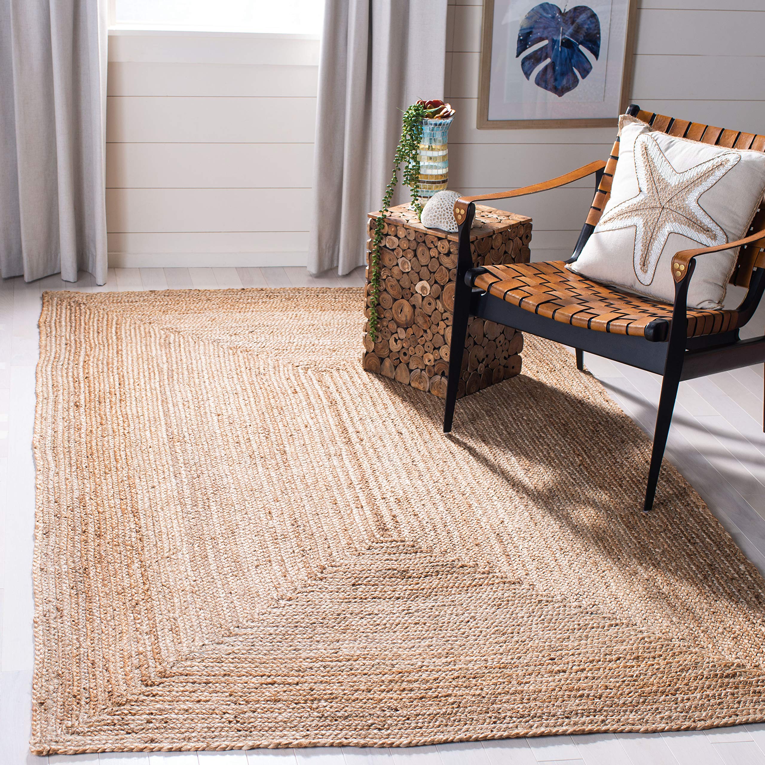 SAFAVIEH Cape Cod Collection Runner Rug - 2'3" x 8', Natural Brown, Handmade Braided Flat Weave Jute (CAP252A)