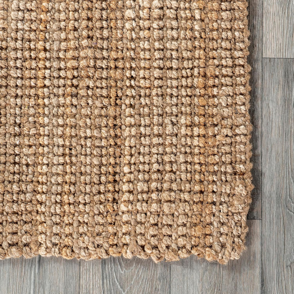 Nuloom Ashli Hand Woven, Natural, 2'6" x 12', Farmhouse, Jute, Soft and Textured, High Traffic, Stain Resistant, Easy Clean, Durable Runner for Bedroom, Living Room, Dining, Den, Foyer, Entryway