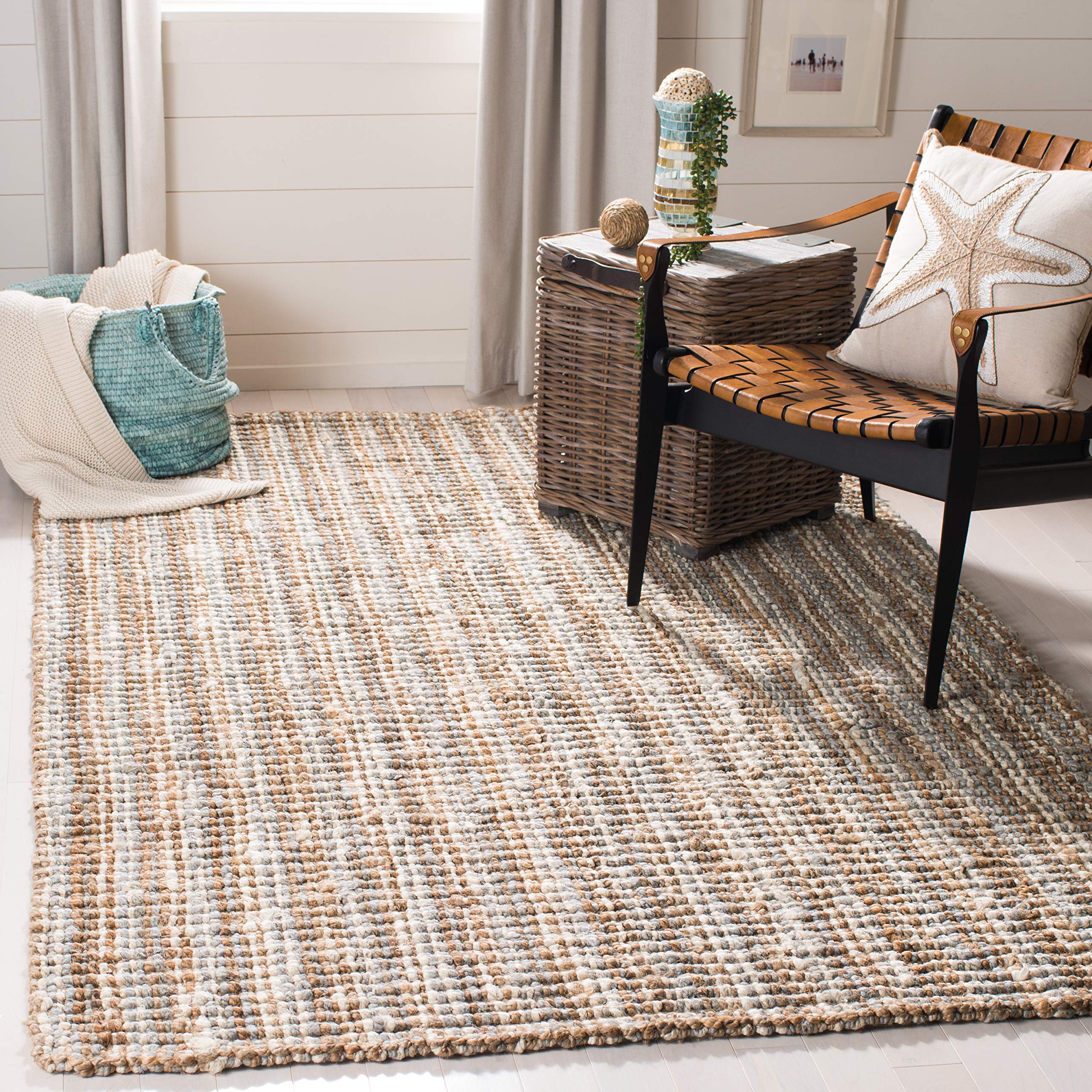 SAFAVIEH Natural Fiber Collection Runner Rug - 2'6" x 6', Natural Brown, Handmade Jute, Farmhouse Style, Chunky Textured Thick Pile (NF447A)