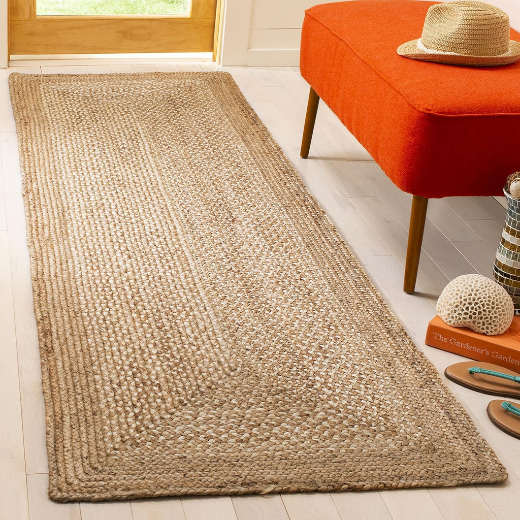 SAFAVIEH Natural Fiber Collection Runner Rug - 2'6" x 10', Natural & Ivory, Handmade Farmhouse Boho Coastal Rustic Jute, Ideal for High Traffic Areas in Living Room, Bedroom (NF885B)