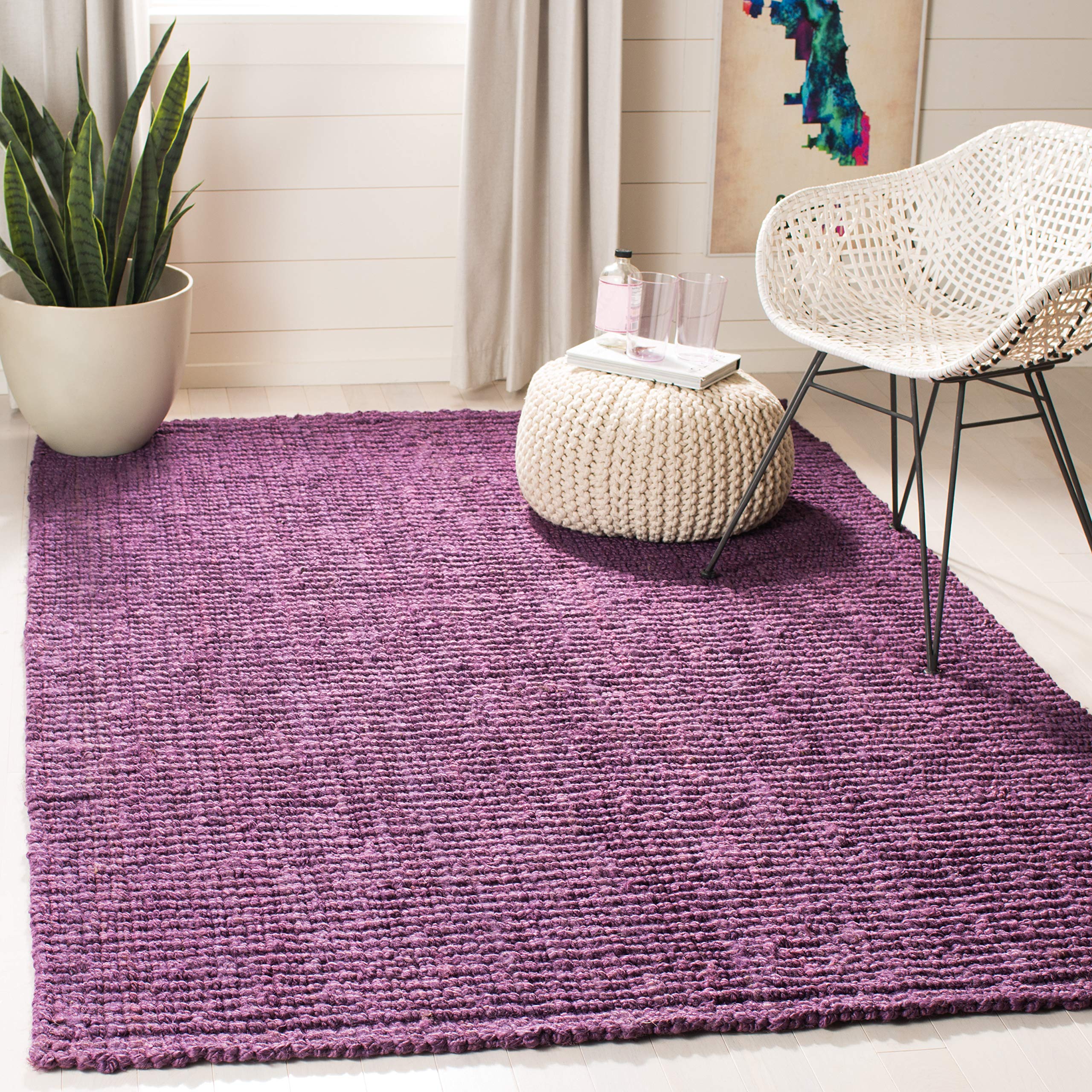 SAFAVIEH Natural Fiber Collection Runner Rug - 2'6" x 6', Natural Brown, Handmade Jute, Farmhouse Style, Chunky Textured Thick Pile (NF447A)