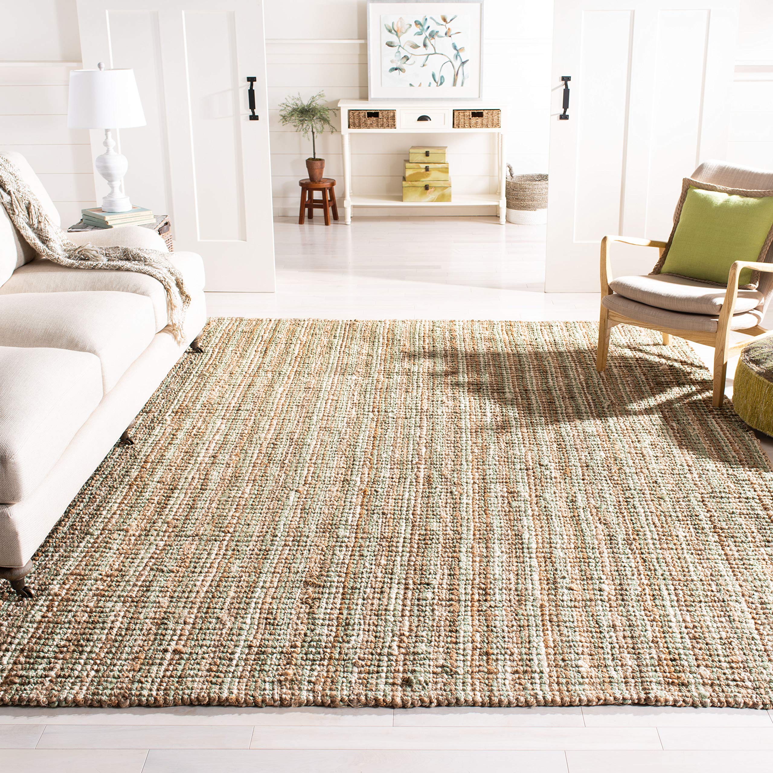 SAFAVIEH Natural Fiber Collection Runner Rug - 2'6" x 6', Natural Brown, Handmade Jute, Farmhouse Style, Chunky Textured Thick Pile (NF447A)
