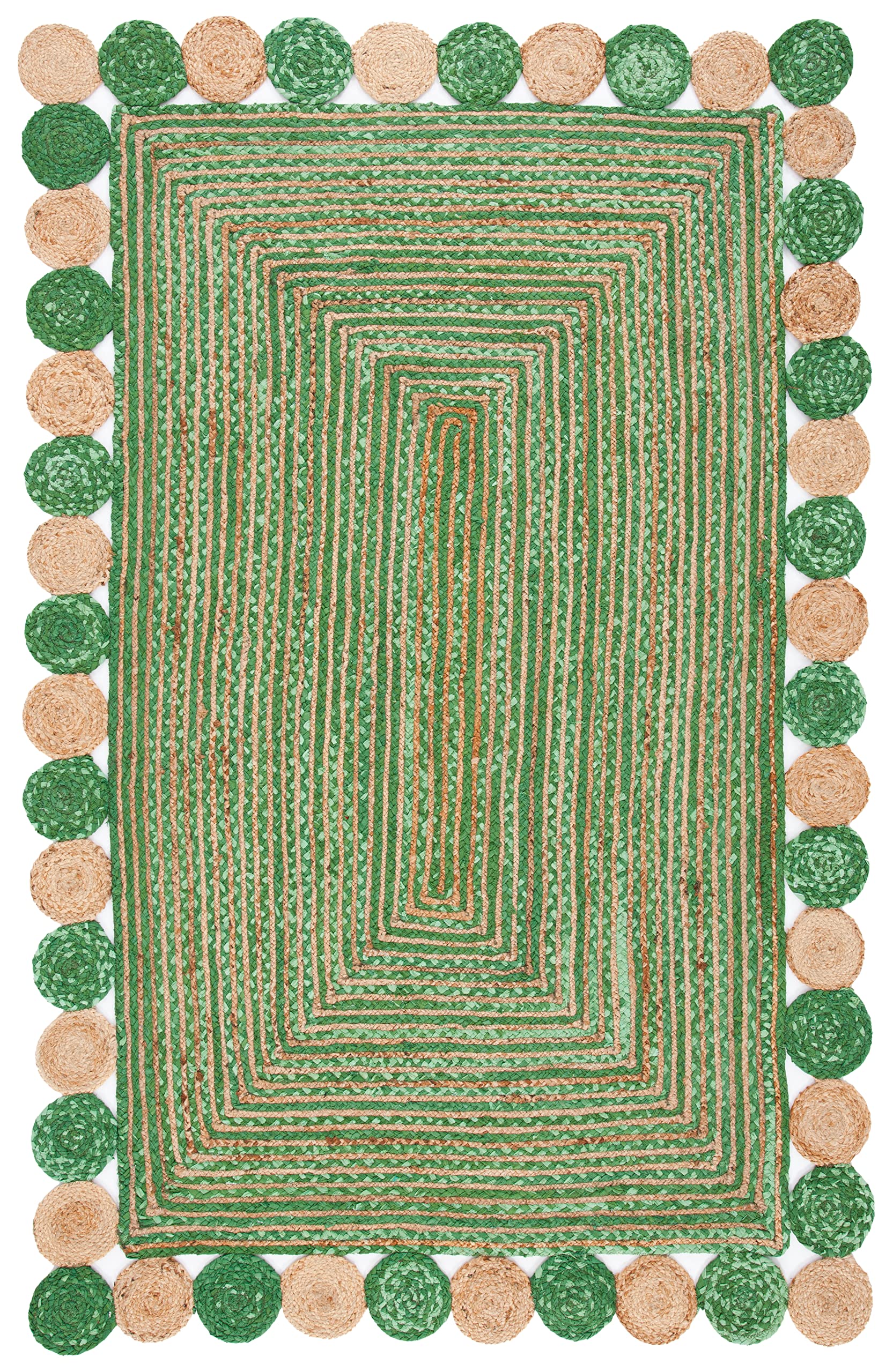 SAFAVIEH Cape Cod Collection Runner Rug - 2'3" x 6', Beige & Multi, Handmade Boho Braided Jute & Cotton, Ideal for High Traffic Areas in Living Room, Bedroom (CAP201B)