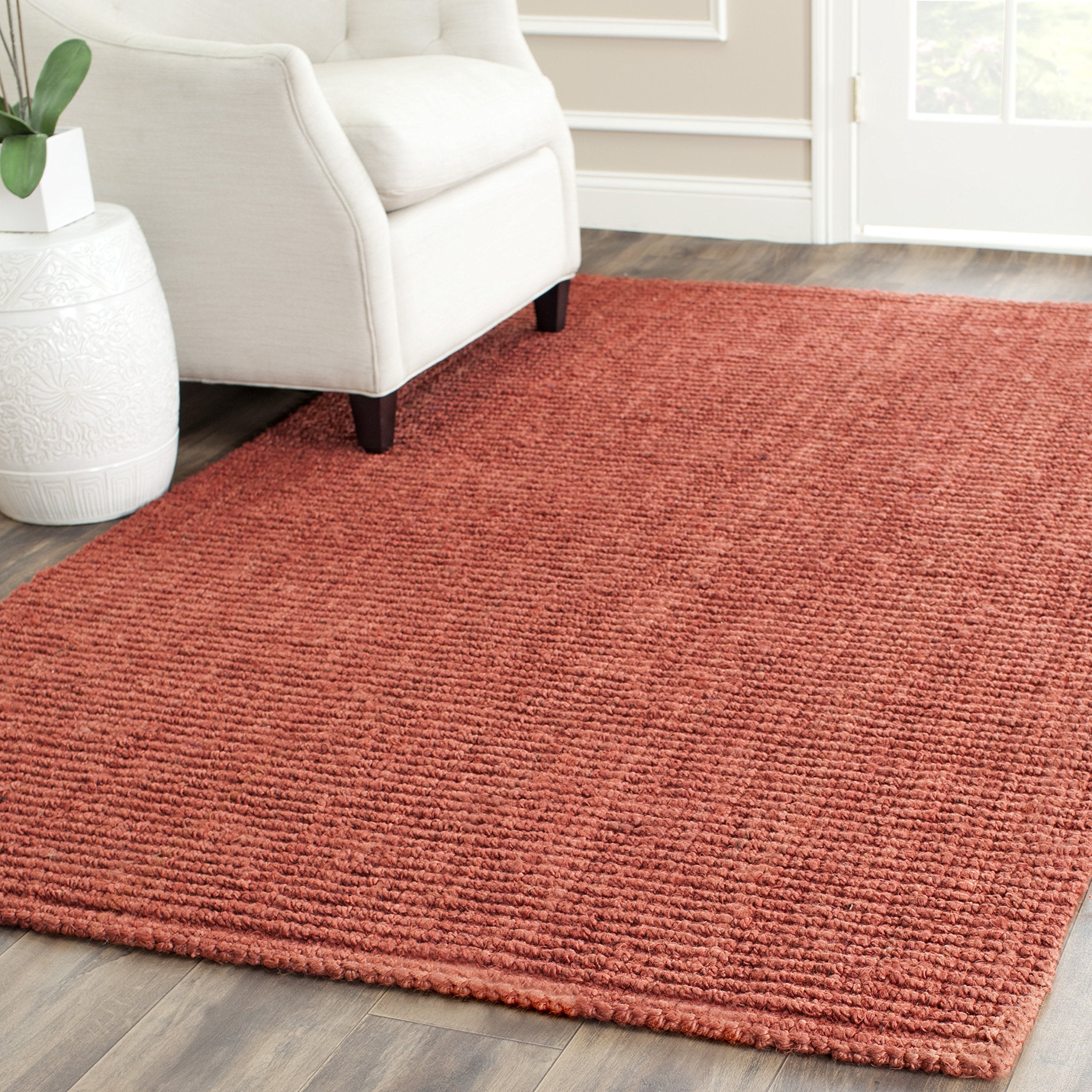 SAFAVIEH Natural Fiber Collection Runner Rug - 2'6" x 6', Natural Brown, Handmade Jute, Farmhouse Style, Chunky Textured Thick Pile (NF447A)